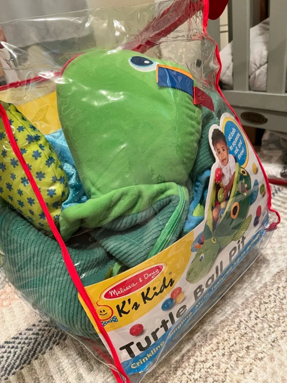 Melissa & Doug Green Turtle Ball Pit with Multi-Color Balls